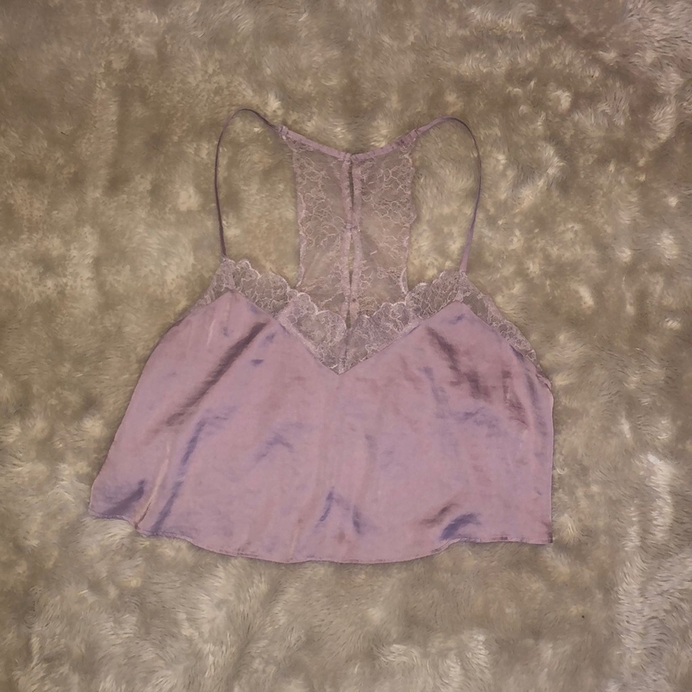 Free People Silk Lavender Top